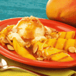 Grilled Mango with Spicy Rum Glaze and Vanilla Ice Cream