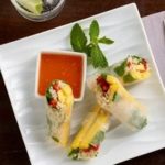 Vegetarian Mango Spring Rolls with Mango Nuoc Cham Dipping Sauce