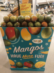 Contenedor de exhibición de mango en el supermercado Food Lion