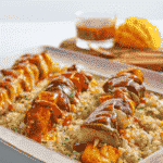 Grilled Mango BBQ Sauce on Skewer